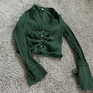 Top shop green sheer top